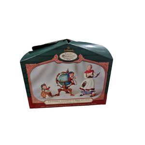 HALLMARK Keepsake 2001 LETTERA GLOBUS AND MRS. CLAUS Christmas Ornament SET OF 3